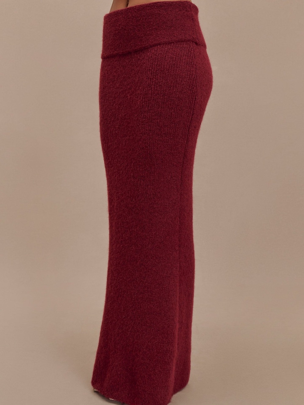 Meshki Ribbed Maxi Skirt - Burgundy